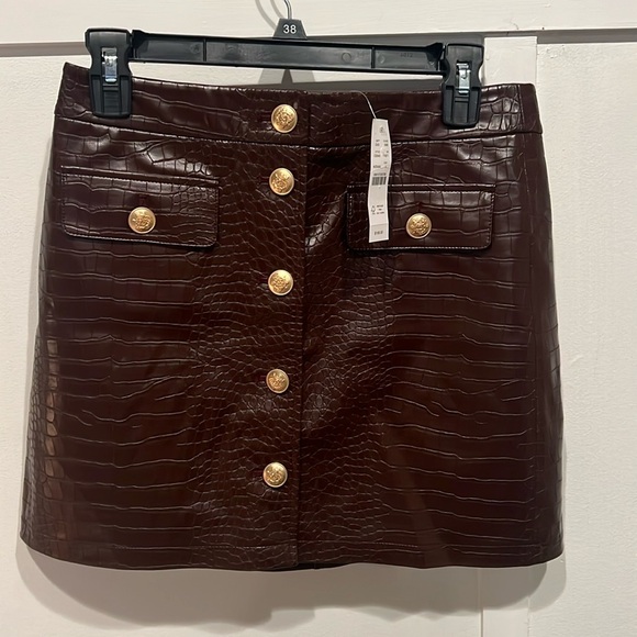 NWT J Crew Collection mini skirt in croc-embellished faux leather. - Picture 5 of 5